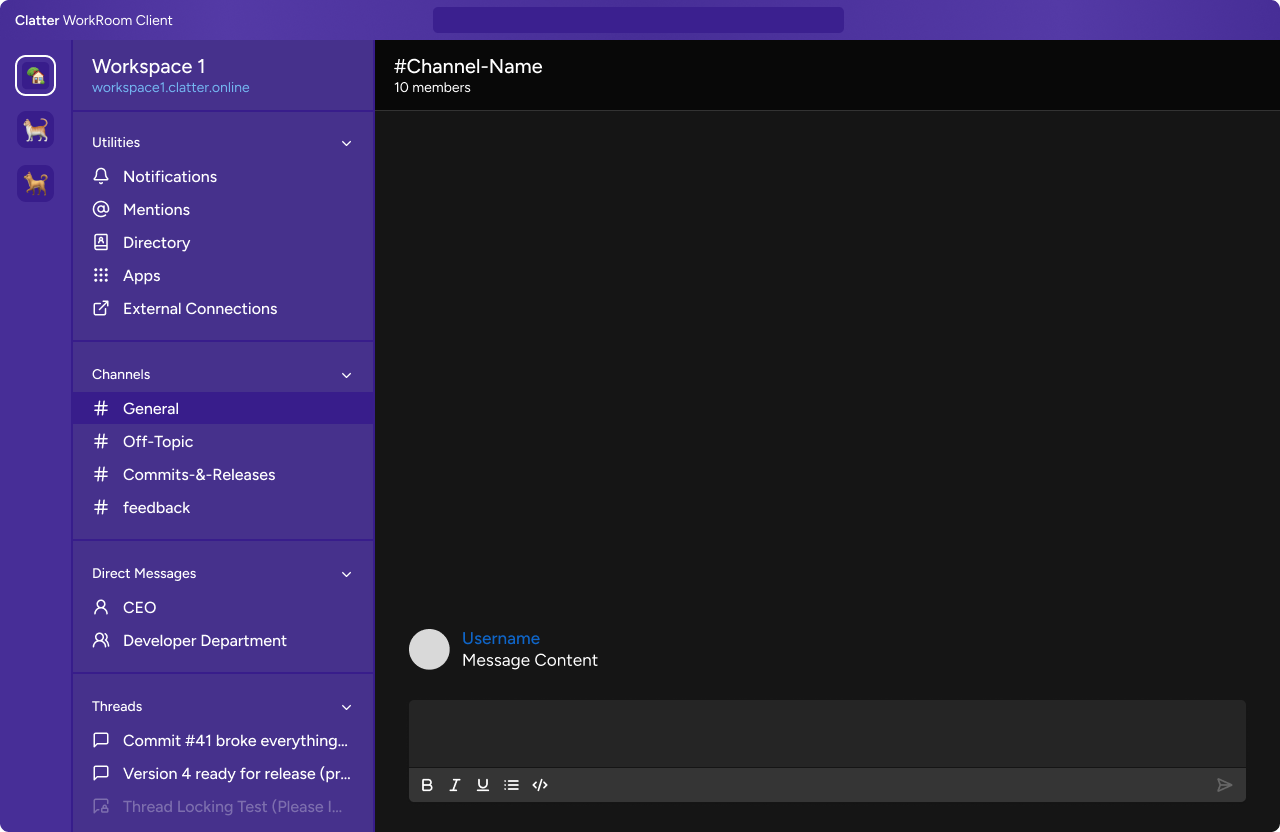 Clatter Client: Blurple Theme Preview