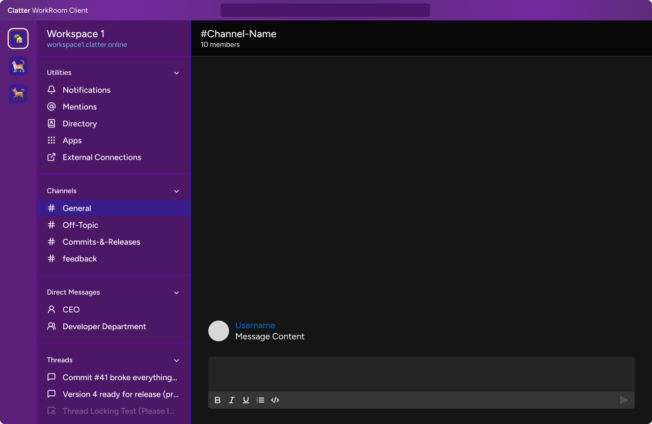 Clatter Client: Purple Theme Preview